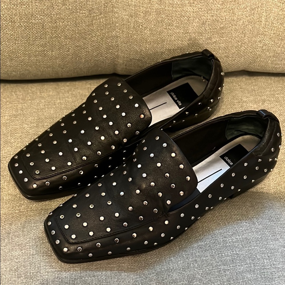 Dolce Vita Black Studded Loafers